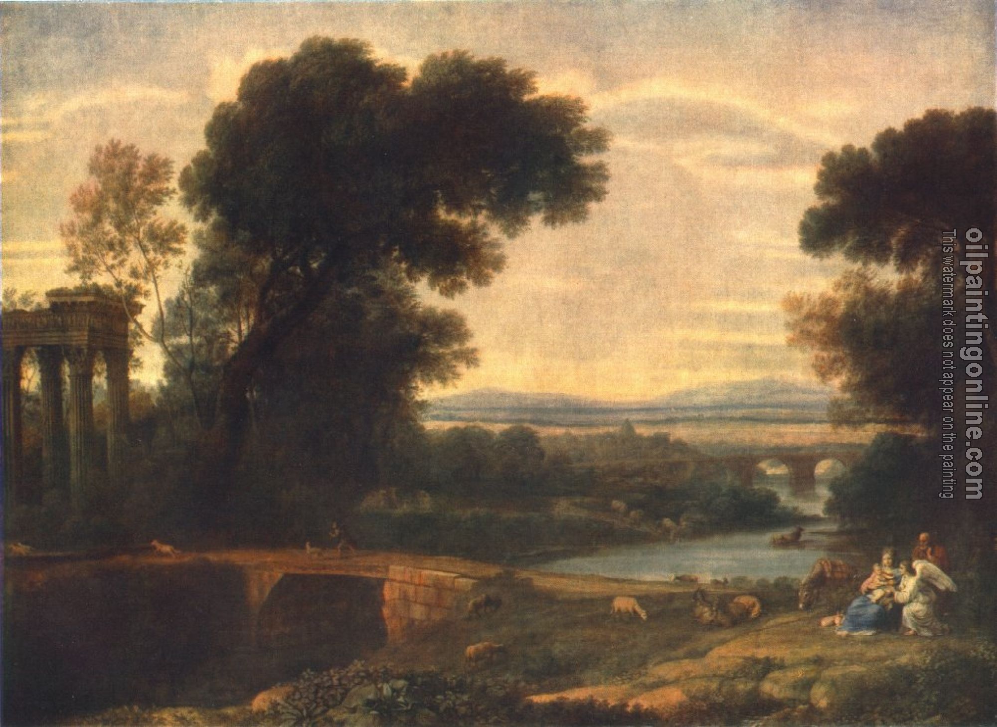 Lorrain, Claude - Landscape with the Rest on the Flight into Egypt